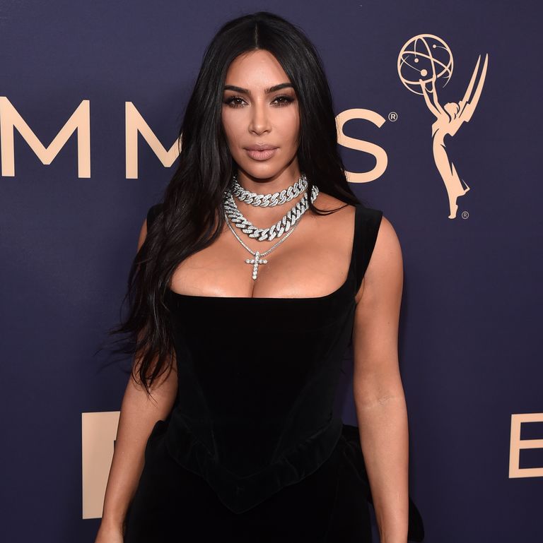 Kim Kardashian Wore A Skintight Black Gown To The 2019 Emmys