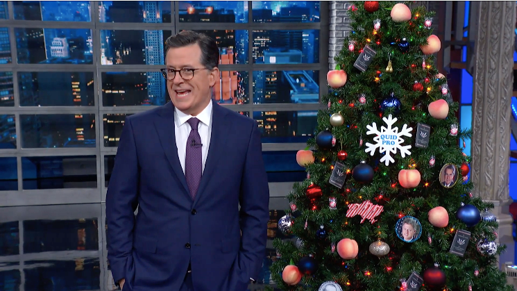 Stephen Colbert Was Feeling Merry on Impeachment Eve