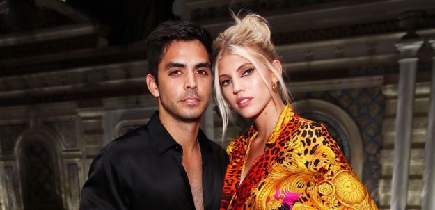 Victoria’s Secret supermodel Devon Windsor poses in a bathing suit with fiance Johnny Dex Barbara before their weekend wedding in St Barts