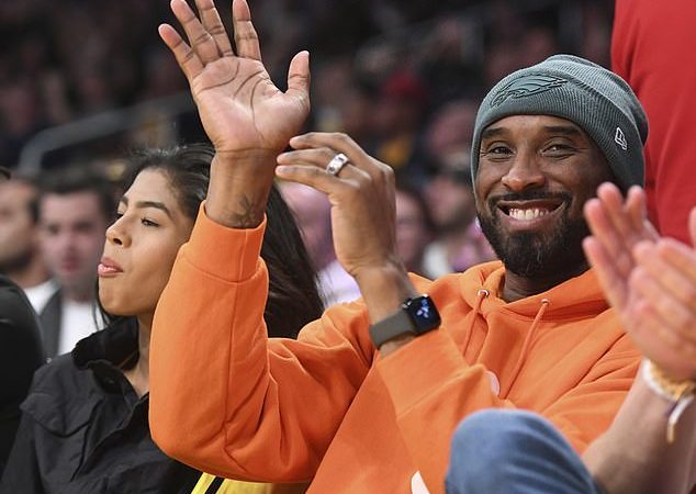 Kobe Bryant and daughter Gianna sit courtside to watch Los Angeles Lakers game at Staples Center