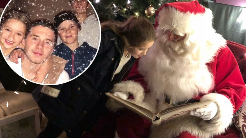 FEELING FESTIVE Victoria Beckham shares snap of David in his dressing gown with a Christmas hat on as they get into the festive spirit