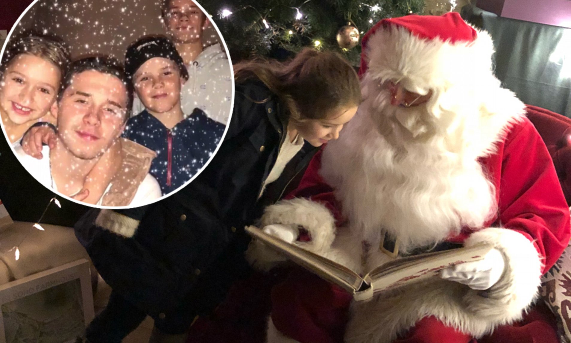 FEELING FESTIVE Victoria Beckham shares snap of David in his dressing gown with a Christmas hat on as they get into the festive spirit