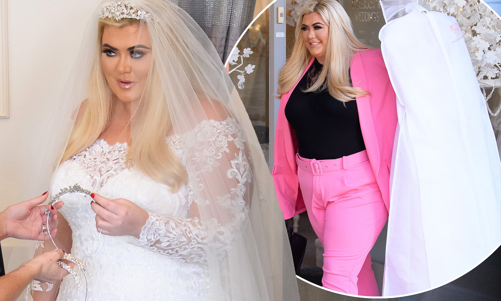 EXCLUSIVE: Gemma Collins sparks engagement rumours as TOWIE star is spotted trying on WEDDING dresses (and BUYS one)… as on-off boyfriend James Argent continues rehab stint