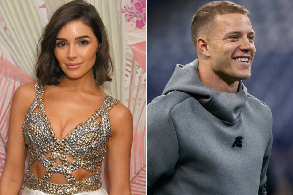 Olivia Culpo watches Christian McCaffrey make history