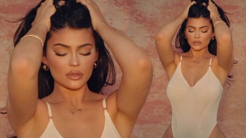 Kylie Jenner sets temperatures rising as she shares sultry snap in high cut bodysuit while social isolating at home