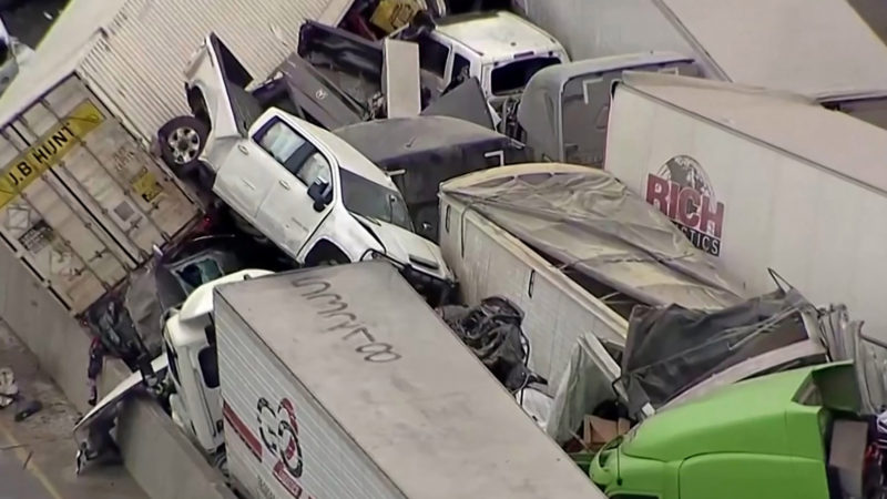 Fort Worth accident – Nurse crawls out of deadly 136-car Texas crash then goes to WORK