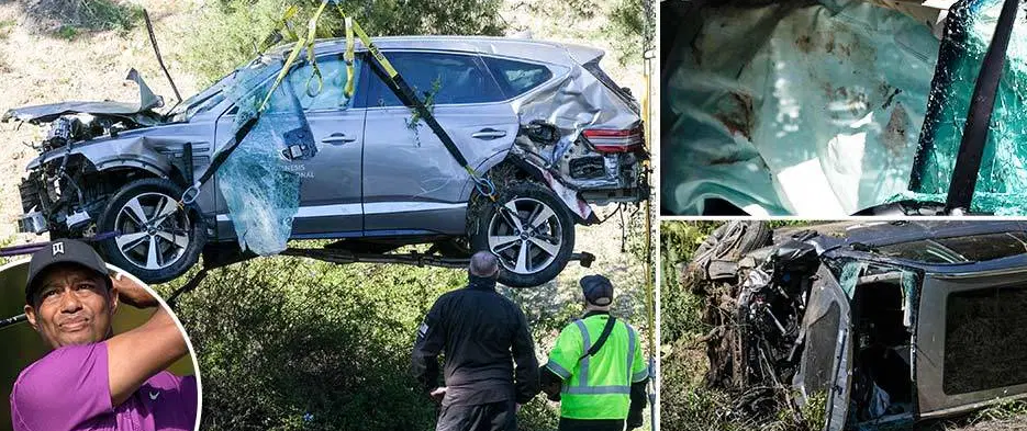 Tiger Woods car crash – Star cheats death and suffers ‘multiple open leg fractures’ after flipping car ‘several times
