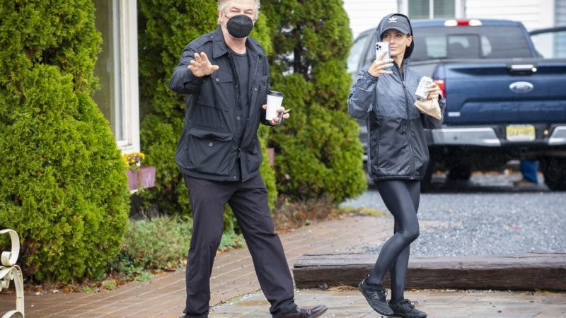 Alec Baldwin, wife Hilaria appear distraught during morning coffee run